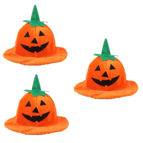 Abaodam 3st Halloween-kürbishut Orangefarbener Hut Halloween-thema Hüte Partyhut Bilden von Abaodam