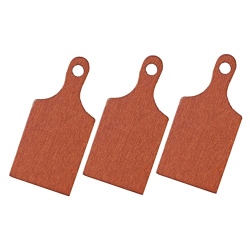 Abaodam 3st Mini-schneidebrett Mini- -schneidebrett Miniaturmodell Brett Zum Schneiden Simuliertes Schneidebrett Küche Geschirr Maßstabsgetreue Puppenmöbel Holz Light Brown von Abaodam