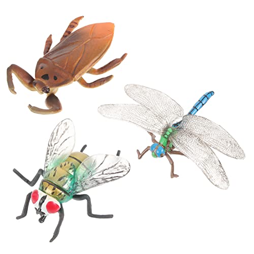 Abaodam 3st Simulierte Insekten Trickspielzeug Realistisches Tiermodell Spielzeugfiguren Neuheit Spielzeug Actionfigur Fliegendes Spielzeug Garten Requisiten Plastik Kind Frosch Vorgeben von Abaodam
