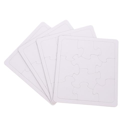 Abaodam 4 Blätter Blanko Puzzle DIY Puzzle Teile für Kreatives Basteln und Malen Fördert Kreativität und Hand Auge Koordination für Graffiti und Zeichnen von Abaodam