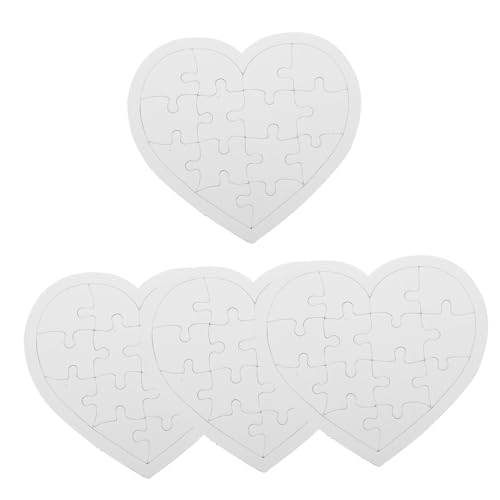 Abaodam 4 Blätter Leeres Puzzle für Blanke Puzzlestücke zum Bemalen und DIY Graffiti Leicht und Tragbar Sicher für Kreative Bastelprojekte von Abaodam
