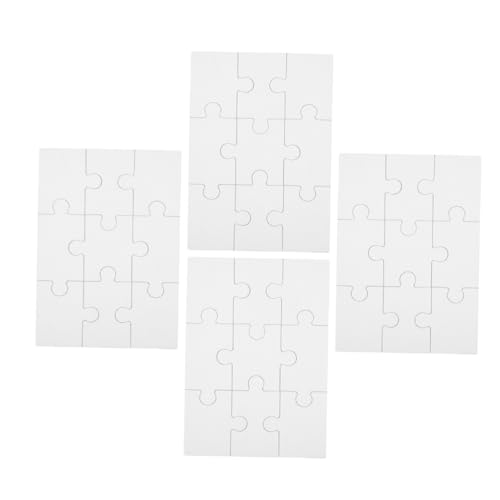 Abaodam 4 Blätter Leeres Sublimations Puzzle Holzpuzzle für DIY Hobbys Wärmeübertragung Blanke Puzzlestücke Kreative Spielzeuge Individuell Gestaltbar von Abaodam