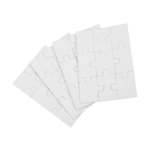 Abaodam 4 Blätter Teiliges DIY Blanko Holzpuzzle Sublimation Transfer Puzzlestücke Jigsaw Toy für Kreative Wärmeübertragung Familienfotos Haustiere Urlaubsmotive von Abaodam