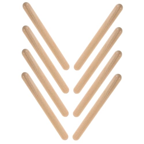 Abaodam 4 Paar Percussion Rhythmus Sticks Claves Musikinstrument Musikstäbe Fitness Rhythmus Stick Schlagzeug Sticks Holz Khaki von Abaodam