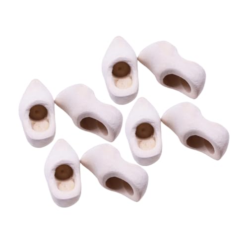 Abaodam 4 Paare Mini Holzschuhe Puppenhaus Dekoration DIY Basteln Unlackiert Holz Ornamente Schlüsselanhänger Zubehör für Puppenhaus Handwerksprojekte von Abaodam