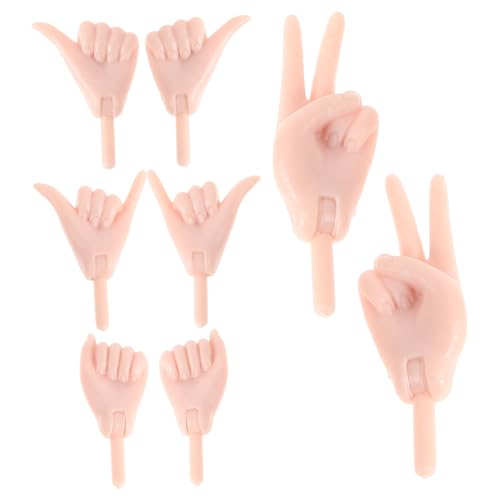 Abaodam 4 Paare Miniatur Puppen Hände Set Fein Gearbeitete Handpuppen Ersatzteile für DIY Puppen für Kreative Bastelarbeiten von Abaodam