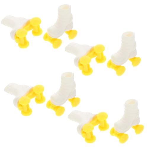 Abaodam 4 Paare Puppenschlittschuhe Kunststoff-ski Mini-ski-Skates Für Den Schnee Miniatur-ski Bjd-Schuh Puppenschuhe Mini-kurzski-Skates Für Den Schnee Mini-skiboards Plastik von Abaodam