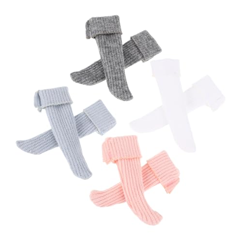 Abaodam 4 Paare Puppensocken Unterteile Für Bjd-puppenkleidung Haarschmuck Für Kleine Mädchen Cartoon-puppenkleidung Halloween-socken Für Minipuppenschuhe Minipuppenkleidung Stoff von Abaodam