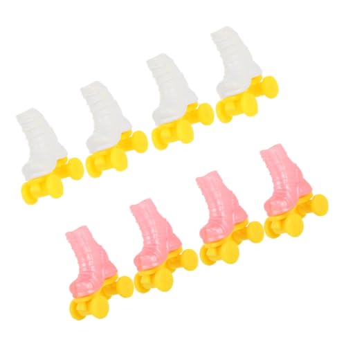 Abaodam 4 Paare Roller Skates Mini-Rollschuhe für Puppe Rollschuh-Bastelarbeiten für eine Puppe Rollschuh für DIY-Puppe Schlittschuh für Puppe DIY Puppen -Mini -Rollschuh Skate Plastik von Abaodam