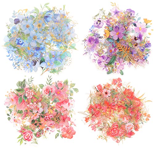 Abaodam Blumenpflanzen-Aufkleber Für Scrapbooking Tagebuch Und Handgefertigte Projekte – 4er-Pack von Abaodam