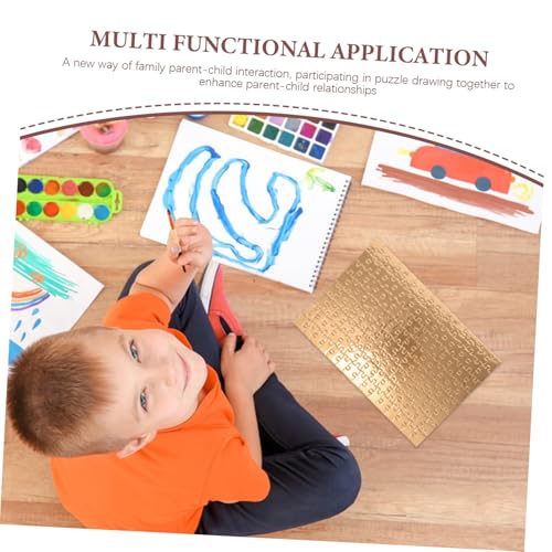Abaodam 4 Sätze Blanko Puzzles für Goldfarbene Puzzleteile zum Bemalen und Bedrucken Stabile Jigsaw Puzzles für DIY Bastelprojekte und Sublimationsdruck von Abaodam