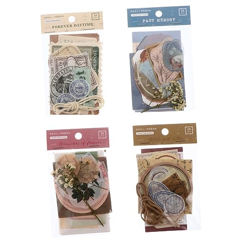Abaodam Sticker-Set Retro-Papier-Aufkleber-Set Für Handgefertigte Journal-Dekorationen Und Scrapbooks Zufälliger Stil von Abaodam
