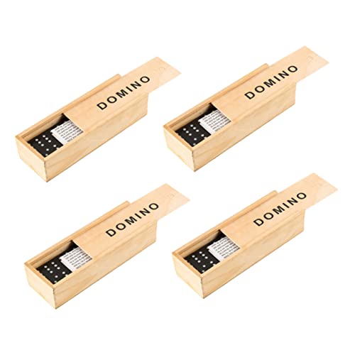 Abaodam 4 Sätze Domino interaktive Spiele interaktives Game case boardgame hühner bretspiele Versorgung für Erwachsene Kinderversorgung Kinderaccessoire hölzern Black von Abaodam