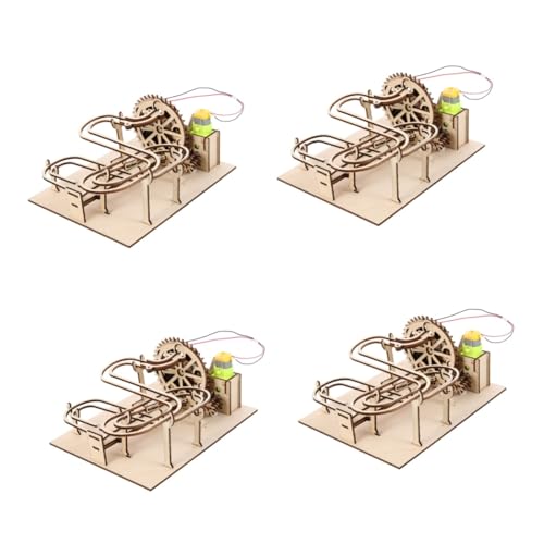 Abaodam 4 Sätze Dreidimensionales Puzzle hölzern Holzpuzzle für Erwachsene Rätsel Spielzeug Murmelbahn 3D-Puzzle Laufpuzzle aus Holz mechanisch Labyrinth-Kugel Modell Ball Kind Spur von Abaodam