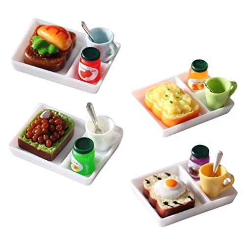 Abaodam Puppenhaus Requisiten Miniatur Brot Marmelade Teller Tasse Löffel Spielzeug Lebensmittel Für Machen Es Mini von Abaodam