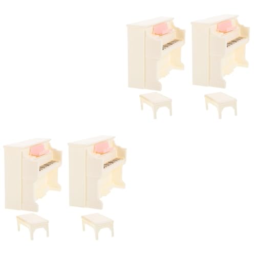 Abaodam Terrassenzubehör 4 Sätze Puppenhaus-Klavier dekorativer Hocker Miniaturhaus puppenaugen Puppenhausmöbel Mini-Möbel Klavier für Minihaus Digital Baby Kleines Modell Kind Puppenmöbel von Abaodam