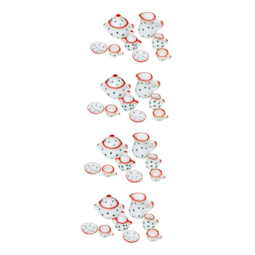 Abaodam Kinderanzug 4 Sätze Puppenhaus-Teeservice Kinderspielzeug Ornamente Mini-Teekanne Mini-Zubehör Spielzeuge dekorative Mini-Teekanne dekoratives Simulationsteegeschirr Miniatur von Abaodam