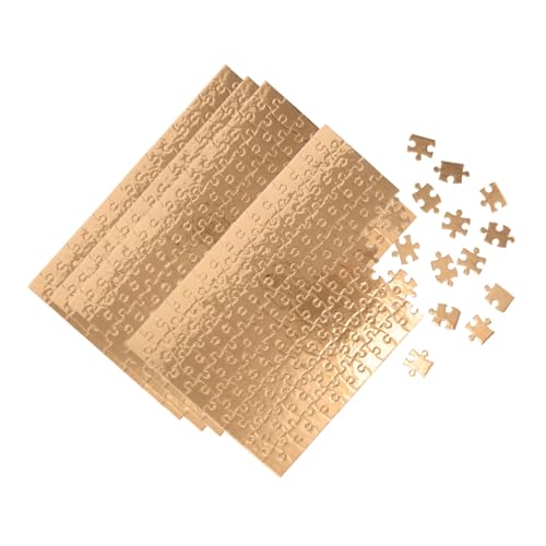 Abaodam 4 Sätze Puzzle Blanko Goldfarben Teile Je DIY Puzzle zum Bemalen und Sublimieren Robust mit Abgerundeten Kanten Fördert Kreativität Hand-Auge-koordination und Familienaktivitäten von Abaodam