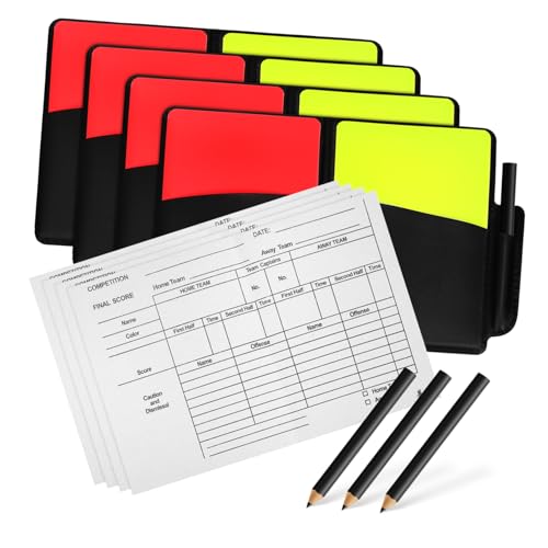 Abaodam 4 Sätze Satz Rote Und Gelbe Kartenfarbe Schiedsrichter Zubehör Rote Und Gelbe Karten Für Fußball Schiedsrichterkarte Ausrüstung Für Volleyball-schiedsrichter Fußball-scorebook Pvc von Abaodam