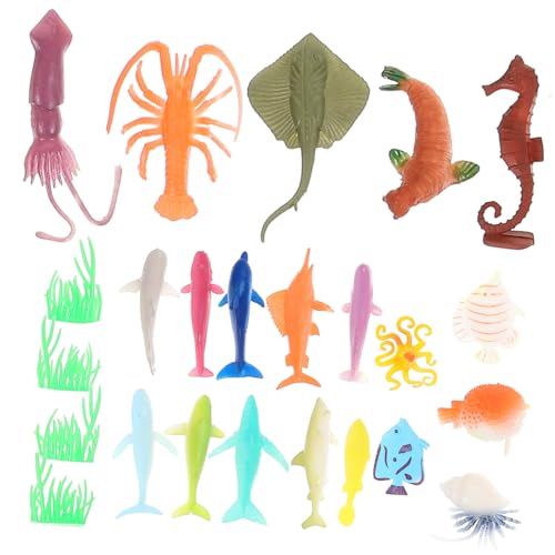 Abaodam 4 Sätze Tiermodelle unter dem Meer Meerestier Lernspielzeug für Tiere Ornament Kinderspielzeug Modell eines Meeresbewohners Meereslebewesen Handwerk Aquarium Kunsthandwerk abgeben von Abaodam