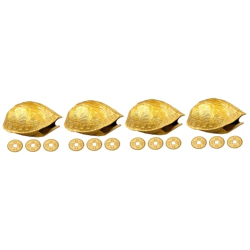 Abaodam 4 Sätze Wahrsagungs Werkzeug Für Schildkröten Panzer Münzzähler Kupfer Dekorationen Büro Chinesischer Stil von Abaodam