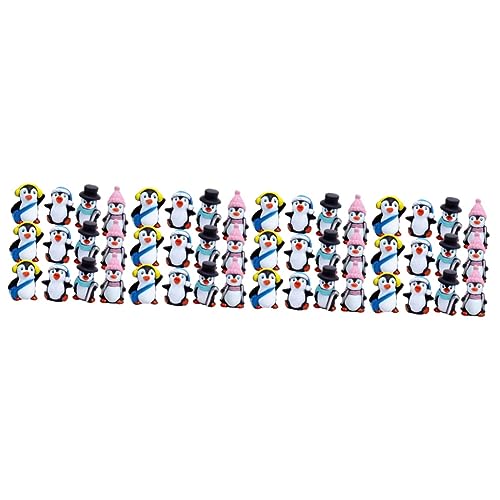 Abaodam 4 Sätze Winter-pinguin-ornament Pinguin Plüsch Kleine Terrarienfigur Miniaturfiguren Miniaturen Figuren Toy Pinguin-statue Kleine Pinguinverzierung Vinyl 12 Stück * 4 von Abaodam