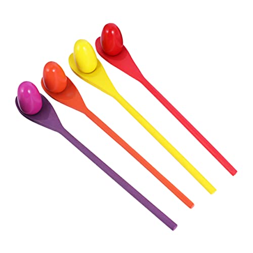 Abaodam 4 Satz Holzlöffel Werfen Staffellauf Spiel Ei Kinderspiele Outdoor- Balancespiel Aus Holz Partyzubehör Trainingsinstrument Hölzern von Abaodam