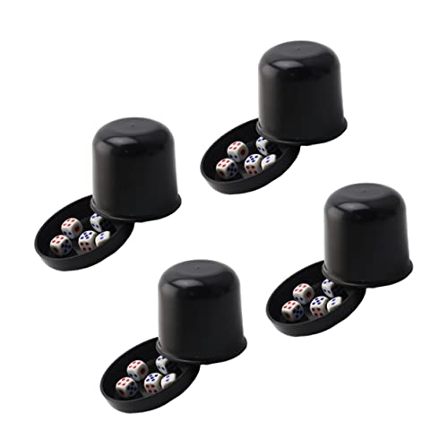 Abaodam 4 Sets Ktv Lustiges Spiel Schwarzer Würfelbecher Farbe Jumbo Shaped Filz Party Großes Rechtes Würfelspiel von Abaodam