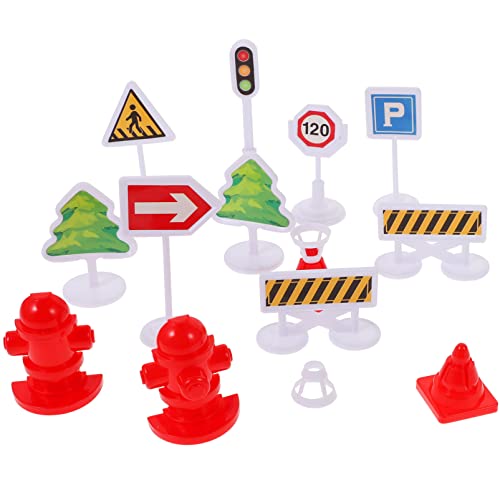 Abaodam Mini-verkehrszeichen-Spielzeug-Set Verkehrszeichen-barrikade Für Jungen Und Mädchen So Tun Als Ob Lernspielzeug Für Kinder von Abaodam