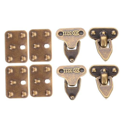 Abaodam 4 Sets Miniatur Kofferverschlüsse Mini Kofferverschlüsse Metallbox Fußverschlüsse DIY Puppenhauszubehör Für Puppen Winzige Gepäckverschlüsse Schmuck Reisekoffer von Abaodam