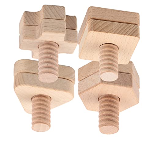 Abaodam Lernspielzeug Aus Holz Für Kinder Bausteine ​​mit Geometrischen Formen Und Mutternmontage Sicheres Und Unterhaltsames Lernpuzzle von Abaodam