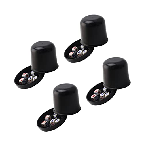 Abaodam 4sätze Dicker Würfelbecher Mit Anti-betrugs-würfelbox Ktv Bar Würfelspiel Mit Würfeln Schwarz Bruchsicheres Design Transparent Lustiges Spiel Für Freunde von Abaodam