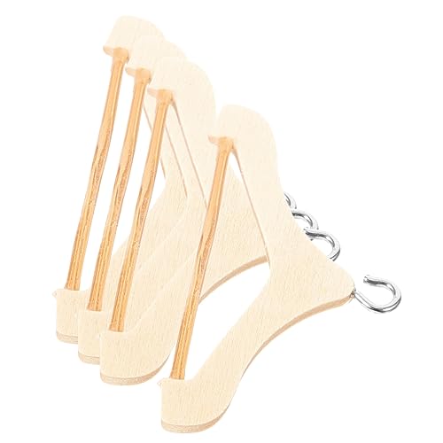 Abaodam 4 Stck Mini Holz Kleiderbügel für Puppen Aufbewahrung für Puppenkleidung im Puppenhaus für Kreative Rollenspiele und Miniatur Organisierungen Abaodam 4 Stck Mini Holz Kleiderbügel für Puppen Aufbewahrung für Puppenkleidung im Puppenhaus für Kreative Rollenspiele und Miniatur Organisierungen von Abaodam