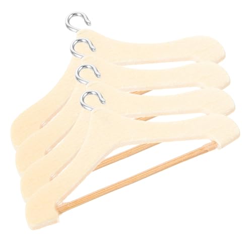 Abaodam 4 Stck Mini Puppen Kleiderbügel aus Holz Teiliges für Puppenschrank Miniatur Kleiderbügel für Puppenbekleidung Stabil und Langlebig zur Organisation von Puppenkleidung von Abaodam