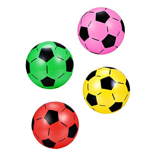 Abaodam 4 Stück Aufblasbarer Ball Fußball Bälle Für Kleine Fußbälle Kinderschaum Groß Aufblasbare Vinylbälle Outdoor-Sport-fußbälle Schaumstoff-fußbälle Plastik von Abaodam