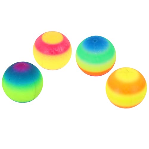 Abaodam 4 Stück Ballspielzeugbälle Für Sportbälle Lernbälle Spielplatzspielzeug Lernball Klopfball Springball Für Zuhause Leichte Springbälle Spielplatzbälle Regenbogenball PVC von Abaodam