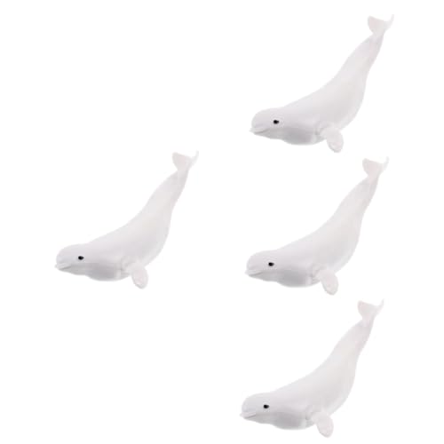 Abaodam 4 Stück Beluga-modellspielzeug Walerkennungsmodell Künstlicher Walschmuck Mini-meerestierfigur Gefälschtes Meerestierspielzeug Simulierte Walfigur Kind Plastik Zubehör Weiß Ozean von Abaodam