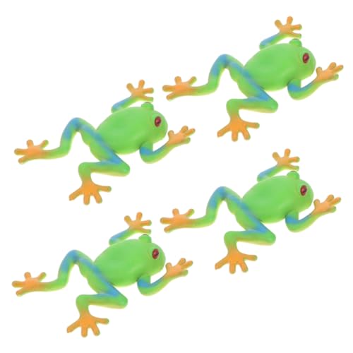 Abaodam 4 Stück Dekompression Spielzeugfrosch Zappelspielzeug Masse Kinderspielzeug Stressspielzeug in Froschform Cartoon-Squeeze- Weiches Gummi Green von Abaodam