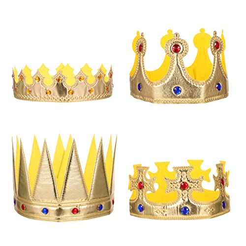Abaodam 4 Stück Dekorative Krone Goldkronen Für Kinderkronenstütze Kronen-stirnband Für Geburtstag Landschaft Requisit Cosplay-requisiten Für Stoffkrone Tuch von Abaodam