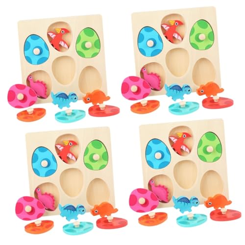 Abaodam 4 Stück Dinosaurier-Puzzle Puzzle-Spielzeug Puzzles für Kinder Kinderspielzeug Kinder Puzzle Kleinkindspielzeug Kleinkind-Puzzle Dinosaurierspielzeug für Kinder 3-5 Lernspielzeug von Abaodam