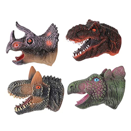 Abaodam 4 Stück Dinosaurier-handpuppenspielzeug Handpuppenspielzeug Für Handpuppe Als Rollenspiel Handpuppen Rollenspiel Handpuppe Dinosaurier -handpuppe Dino-handpuppe Vinyl von Abaodam