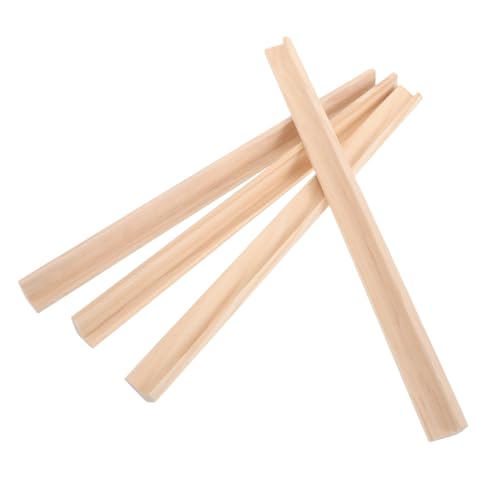 Abaodam 4 Stück Domino-tabletts Aus Holz, Einreihige, Unbehandelte Holz-spielsteinhalter, Brettspiel-zubehör Für Mexican Train Mahjong Und Domino-spielsteine, 36 cm von Abaodam