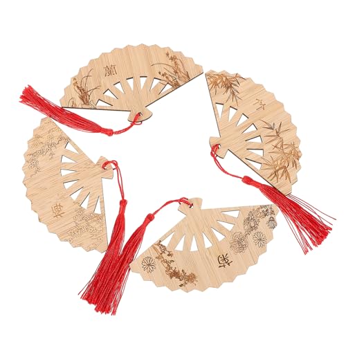 Abaodam 4 Stück Fan Lesezeichen Enthusiasten Lesezeichen Geschirr Chinesische Lesezeichen Transparente Aufkleber Retro Stirnband Chinesischer Stil Lesezeichen von Abaodam