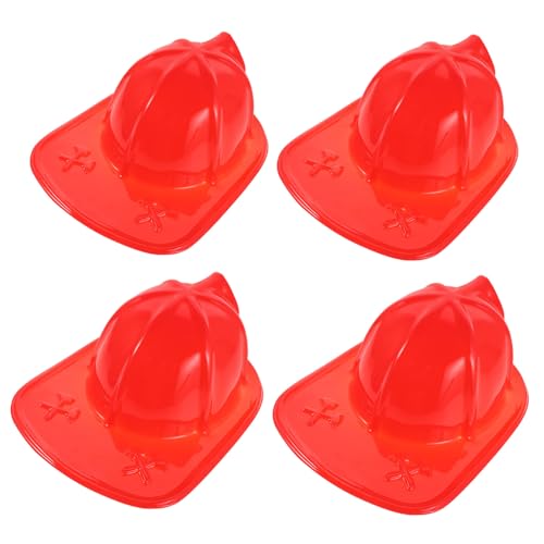 Abaodam 4 Stück Feuerwehrhelm aus Kunststoff Leichter Auffälliger Feuerwehr-kostümhelm für Halloween Feuerwehr-partyaccessoires Authentisches Design für Rollenspiele und Verkleidungen von Abaodam