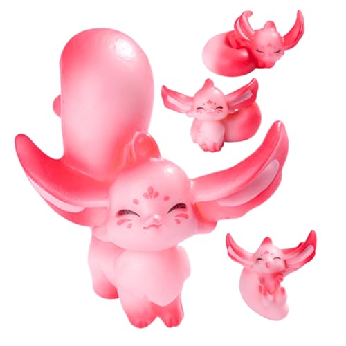 Abaodam 4 Stück Fuchs Cupcake Topper geburtstagsdekoration kleine Tierfiguren Fuchsparty Fuchs-Geburtstagsparty-Dekorationen Reptilienspielzeug Mini-Tierfiguren Meerestiere Harz Rosa von Abaodam