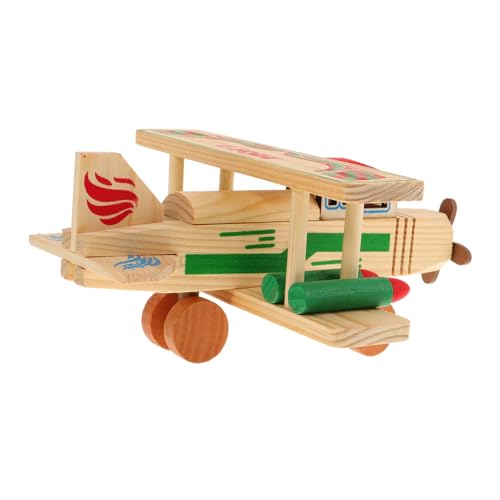Abaodam 4 Stück Geburtstagsgeschenk Buntes Spielzeugflugzeug aus Holz Modelle Spielzeuge Hubschraubermodell aus Holz Buntes hölzernes Flugzeugspielzeug - Hobel Kind von Abaodam
