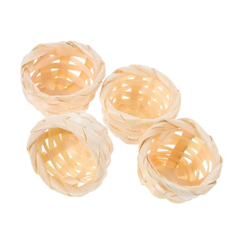 Abaodam 4 Stück Handgefertigte Mini Bambus Körbe Kleine Flechtkörbe für Puppenhaus Dekoration DIY Basteln Fotografie Requisiten Tragbare Miniatur Bambus Körbchen für Garten und Abaodam 4 Stück Handgefertigte Mini Bambus Körbe Kleine Flechtkörbe für Puppenhaus Dekoration DIY Basteln Fotografie Requisiten Tragbare Miniatur Bambus Körbchen für Garten und von Abaodam