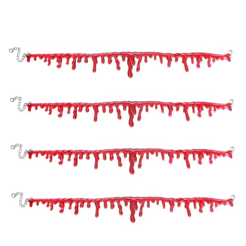 Abaodam 4 Stück Handgemachte Blutige Halloween Halskette Teilig Rote Makeup Ketten Tropfen Blutflecken Party Ball Schmuck Für Frauen Abaodam 4 Stück Handgemachte Blutige Halloween Halskette Teilig Rote Makeup Ketten Tropfen Blutflecken Party Ball Schmuck Für Frauen von Abaodam