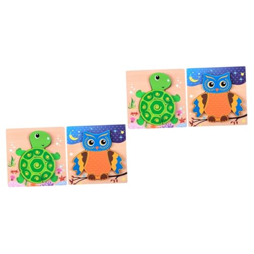 Abaodam 4 Stück Holzpuzzle für Jungen Kinder rätsel Kinder bastelset holzspielsachen schildkröten Puzzle Birthday Gift 3D-Puzzles für Kinder Holzpuzzles für Kinder verdicken Spielzeug von Abaodam