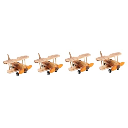 Abaodam 4 Stück Hubschraubermodell Baue Dein Eigenes Vintage-Flugzeug-Ornament Flugzeugfiguren Flugzeugmodell Aus Holz 3D-holzpuzzle Foto-Requisiten Schmücken Holzhandwerk Reisen Hölzern von Abaodam